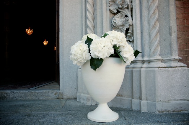 white wedding flower in vase